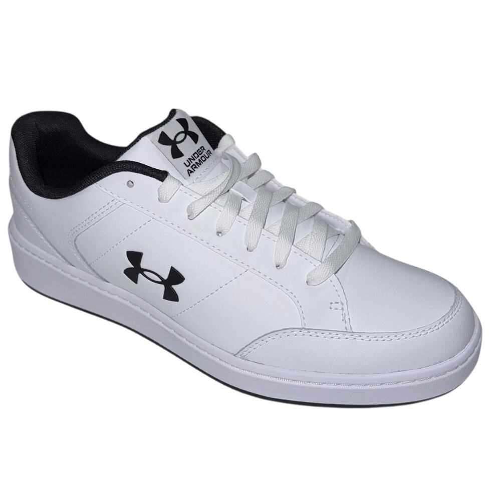 Under Armour UA Official White Men's Leather Sneakers Size/ 10 - Picture 2 of 16